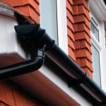 Black UPVC guttering fitted on a residential property in Ipswich, supplied by a leading builders merchant also serving Newmarket.